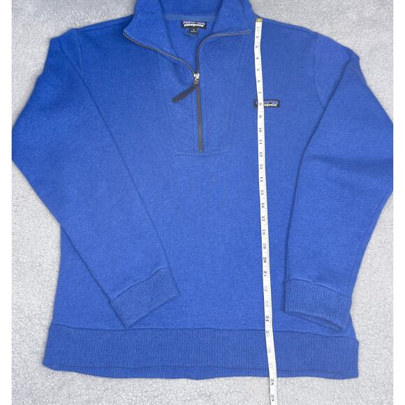 Patagonia Woolie Fleece Pullover Mens Medium 1/4 Zip Wool Blend Sweater Blue - Picture 4 of 10